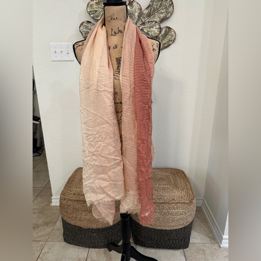 Emporio Armani Ombre Blush Rose Designer Scarf – Authentic Italian Luxury